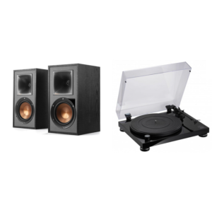 Tocadiscos AT-LPW50PB con altavoces activos Klipsch